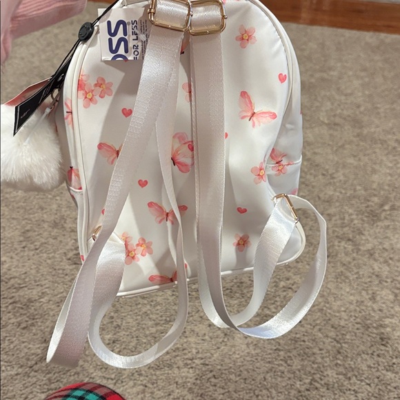 Kids Butterfly Print mini  Backpack - White and Pink - Picture 3 of 5